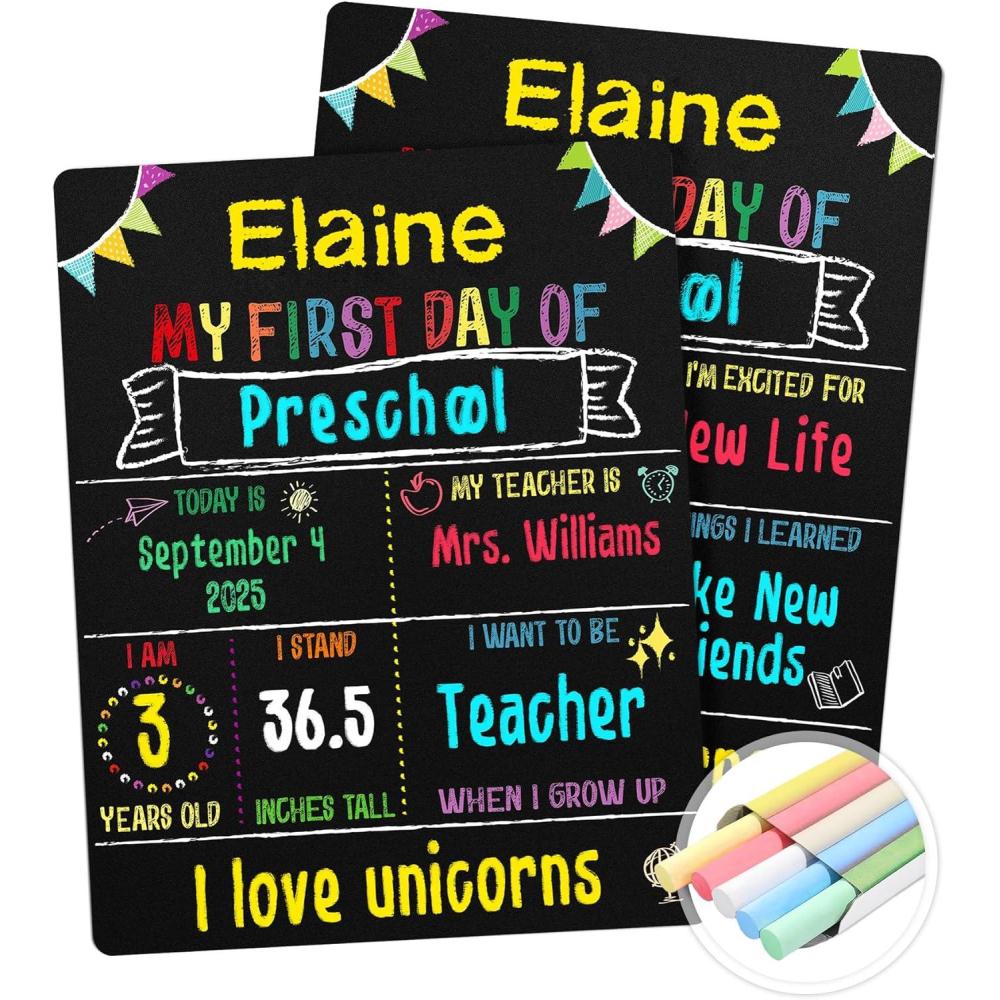 image:imageSUNEE First amp Last Day of School Chalkboard Sign 11x14 inches DoubleSided My Large Back to School Board for Kids Preschool Kindergarten 1st Grade Supplies11W x 14H