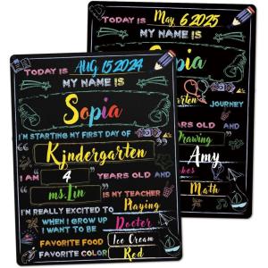 image:imageFirst Day of School Sign First Day of School Board 11x14 Inch Double Sided Back to Classroom for Boys amp Girls Kindergarten Preschool 1st Grade Supplies First and Last Day of Chalkboard