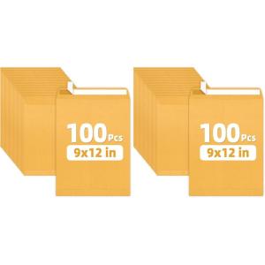 image:imageSUNEE 9 x12 Manilla Envelopes 28lb Brown Kraft Ultra Strong QuickSeal Security Catalog Mailing Envelopes for Flat Letter Size Documents or Photos 100 Count9x12 Pack of 2