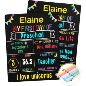 image:imageSUNEE First amp Last Day of School Chalkboard Sign 11x14 inches DoubleSided My Large Back to School Board for Kids  Preschool Kindergarten 1st Grade Supplies11W x 14H