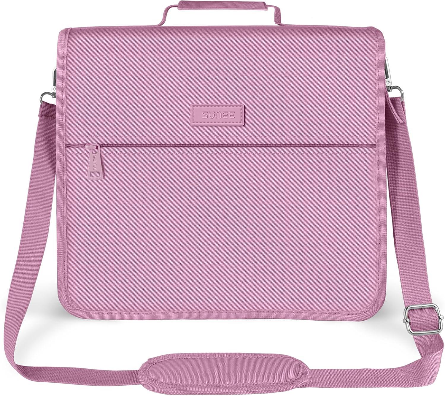 image:imageSUNEE Zipper Binder 3 Ring 3 Inch ORing with Handle and Shoulder Strap 600Sheet Capacity 5Tab Expanding File Folder MultiPockets for Middle School Organizer Binder with Zipper Grape Purple