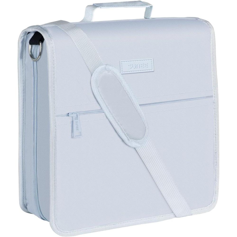 image:imageSUNEE Zipper Binder 3 Ring 3 Inch ORing with Handle and Shoulder Strap 600Sheet Capacity 5Tab Expanding File Folder MultiPockets for Middle School Organizer Binder with Zipper Dusk Blue