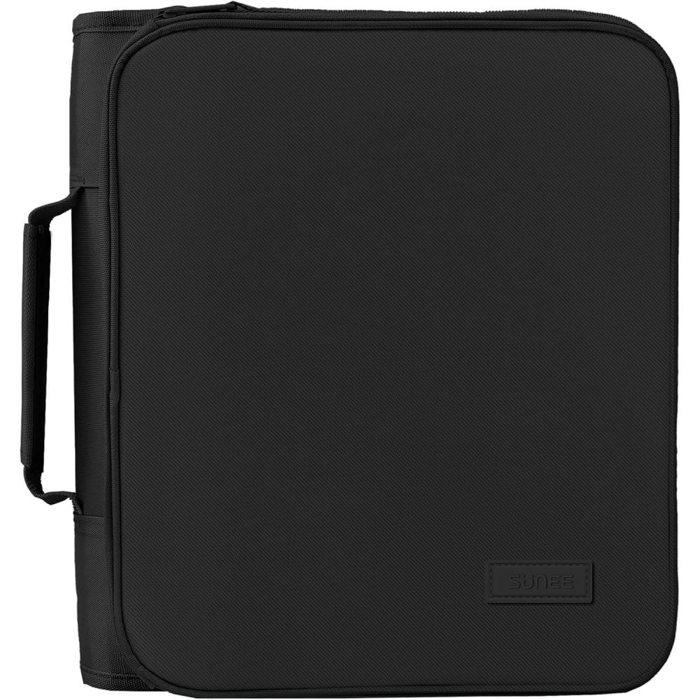 image:imageSUNEE Zipper Binder Bag with Handle 2Inch 3Ring ORing 500Sheet Capacity Includes Zip Pocket 5Tab Expanding File Folder MultiPocket Organizer Binder for Middle School Black