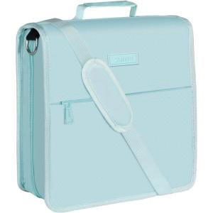 image:imageSUNEE Zipper Binder 3 Ring 3 Inch ORing Binder with Handle and Shoulder Strap 600Sheet Capacity 5Tab Expanding File Folder MultiPockets for Middle School Organizer Bag with Zipper Sky Blue