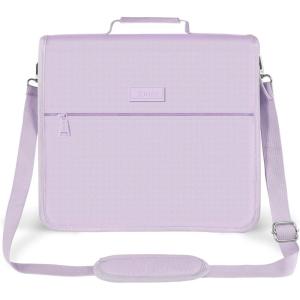 image:imageSUNEE Zipper Binder 3 Ring 3 Inch ORing with Handle and Shoulder Strap 600Sheet Capacity 5Tab Expanding File Folder MultiPockets for Middle School Organizer Binder with Zipper Lavender Purple