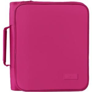 image:imageSUNEE Zipper Binder Bag with Handle 2Inch 3Ring ORing 5Tab Expanding File Folder MultiPocket Organizer Binder for Middle School Berry Pink