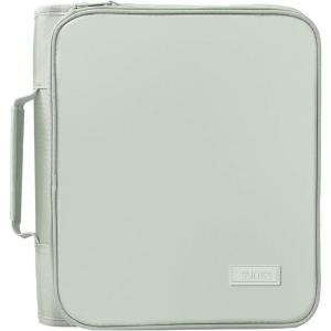image:imageSUNEE Zipper Binder Bag with Handle 2Inch 3Ring ORing 5Tab Expanding File Folder MultiPocket Organizer Binder for Middle School Sage Green