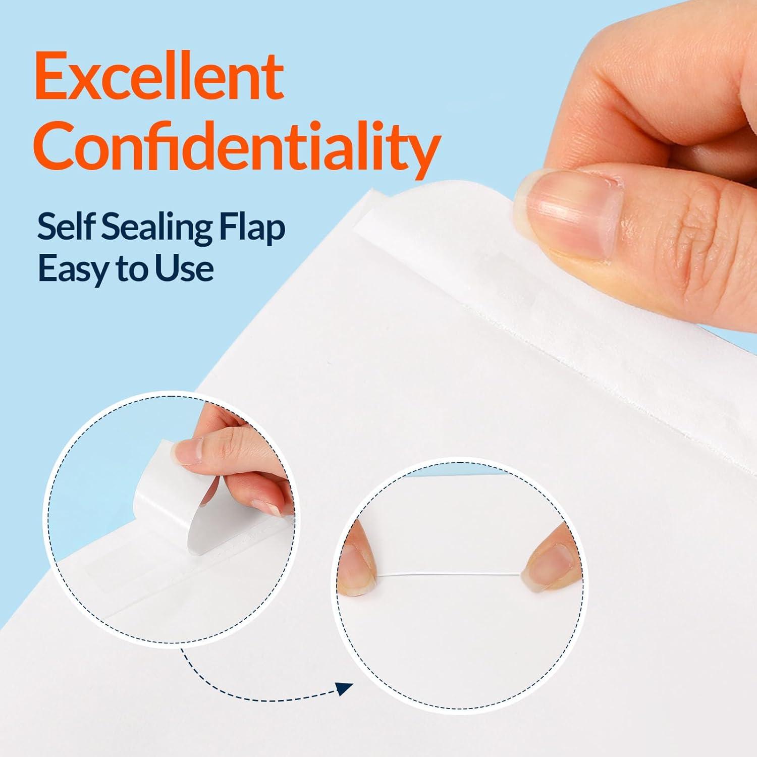 image:imageSUNEE Envelopes 9x12 Self Seal Catalog Mailing Envelopes 9x12 28LB White Kraft Paper Large Document Envelopes for Office Business Shipping 100 Pack9x12