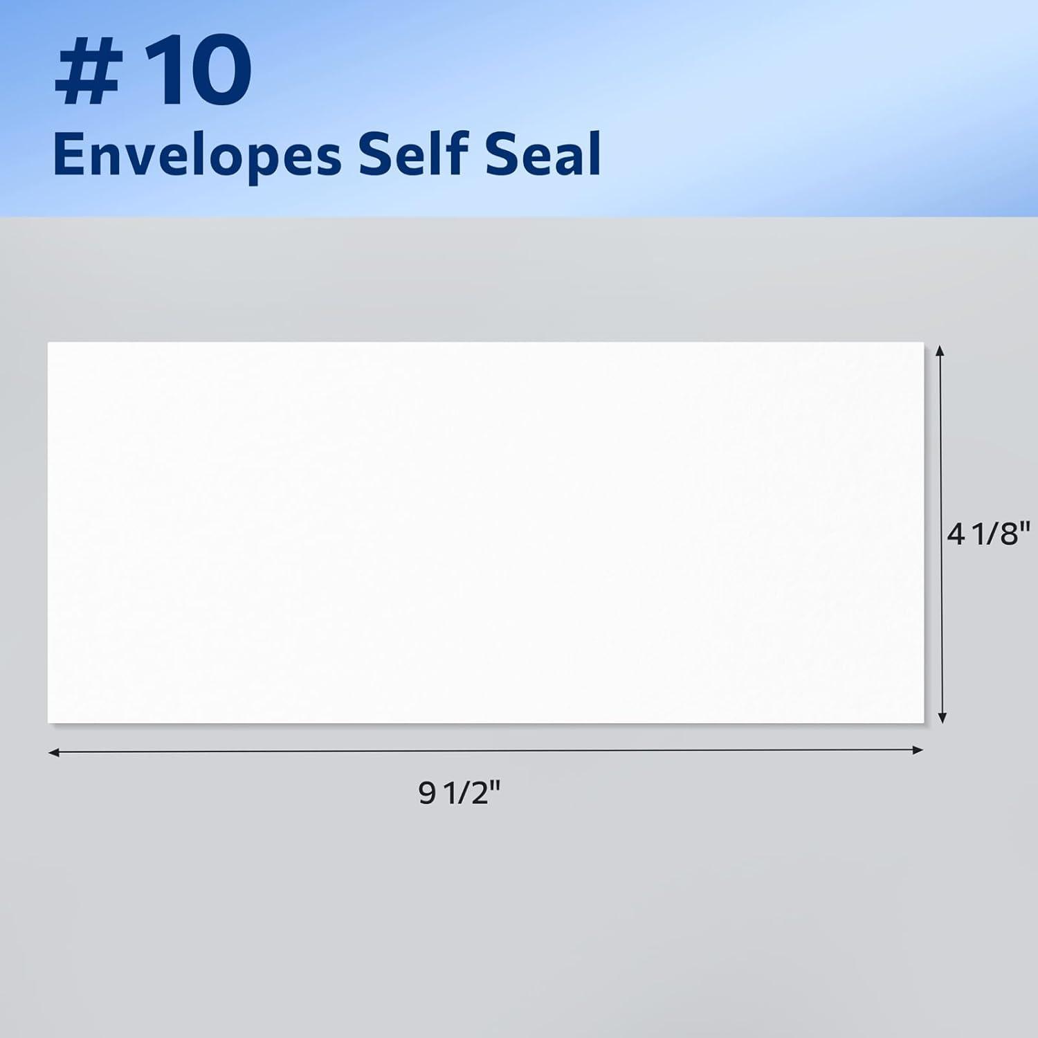 image:imageSUNEE Envelopes Self Seal 10 Double Window Envelopes 500 Pack Security Tint Self Seal Closure Fits Standard Business Checks 418 x 912 Letter Envelope for Invoices amp Mailings 24LBWindowless