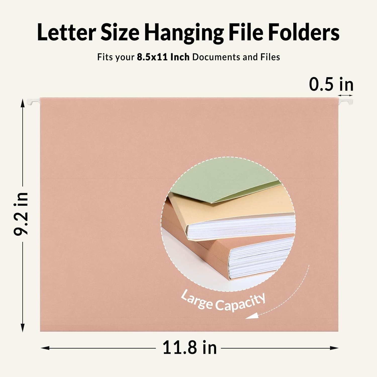 image:imageSUNEE Hanging File Folders 25 Pack Letter Size Hanging File Folders with 15Cut Tabs Ideal for Home and Office Organization and Papers ClassificationYellowPastel Colors