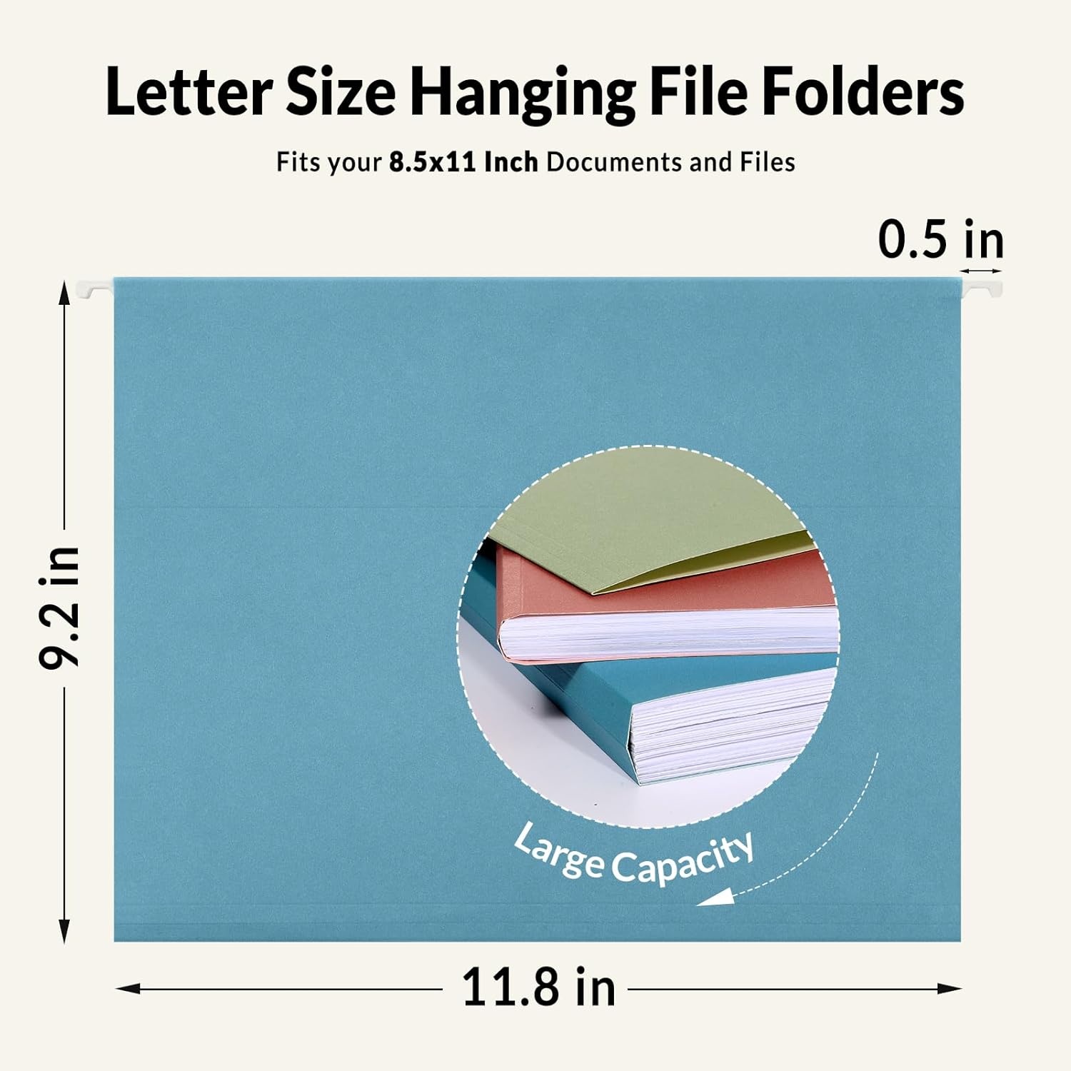 image:imageSUNEE Hanging File Folders 25 Pack Letter Size Hanging File Folders with 15Cut Tabs Ideal for Home and Office Organization and Papers ClassificationYellowRetro Colors
