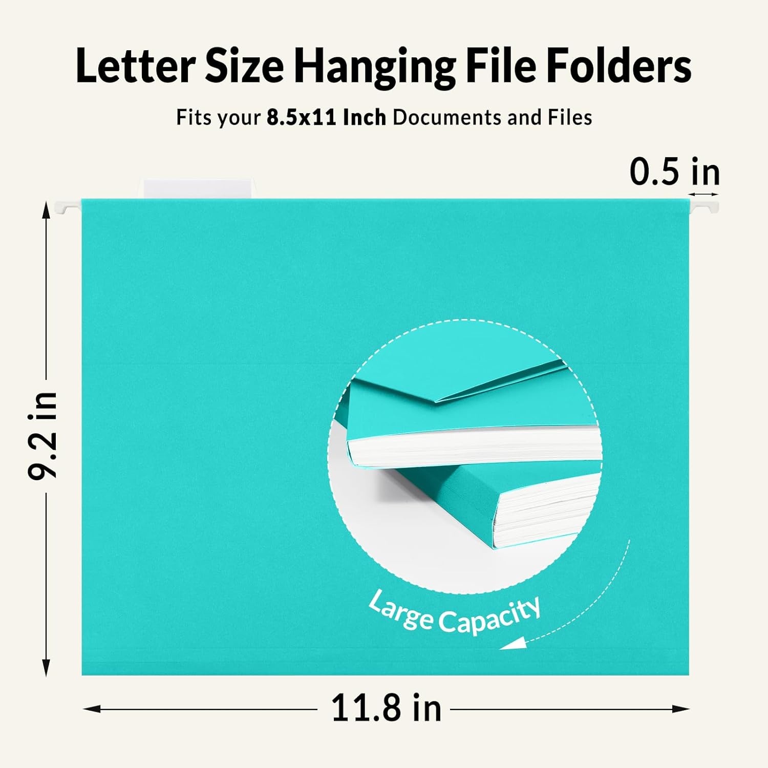 image:imageSUNEE Hanging File Folders 25 Pack Letter Size Hanging File Folders with 15Cut Tabs Ideal for Home and Office Organization and Papers ClassificationYellowTeal