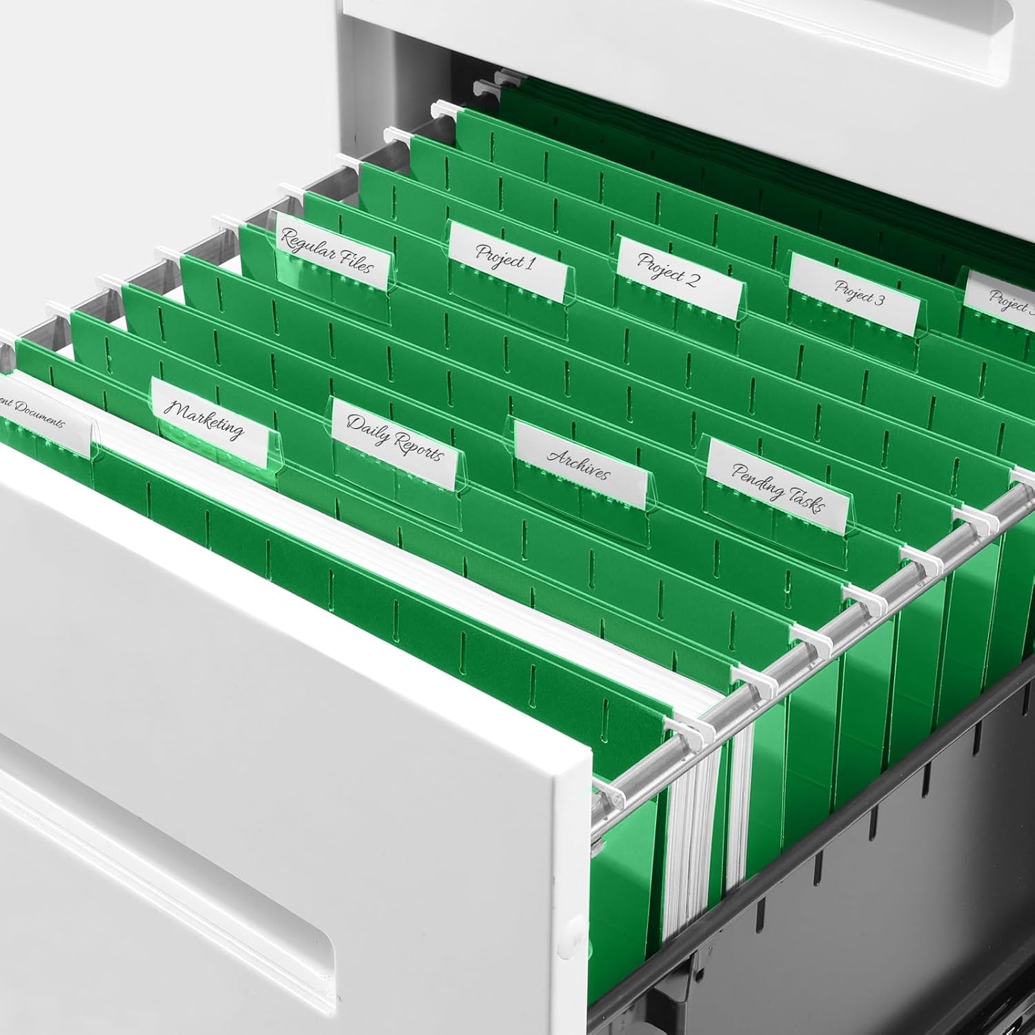 image:imageSUNEE Hanging File Folders 25 Pack Letter Size Hanging File Folders with 15Cut Tabs Ideal for Home and Office Organization and Papers ClassificationYellowGreen