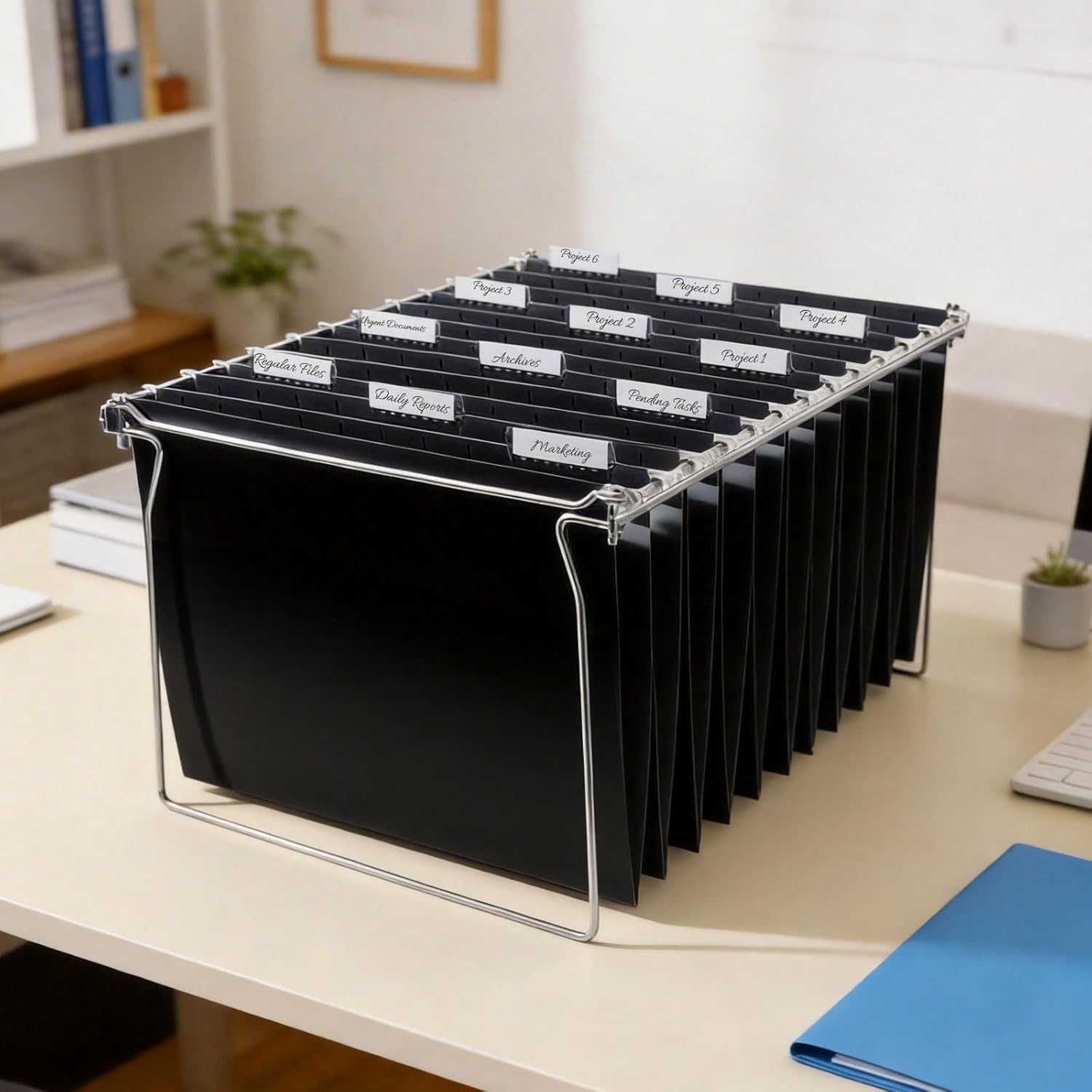 image:imageSUNEE Hanging File Folders 25 Pack Letter Size Hanging File Folders with 15Cut Tabs Ideal for Home and Office Organization and Papers ClassificationYellowBlack
