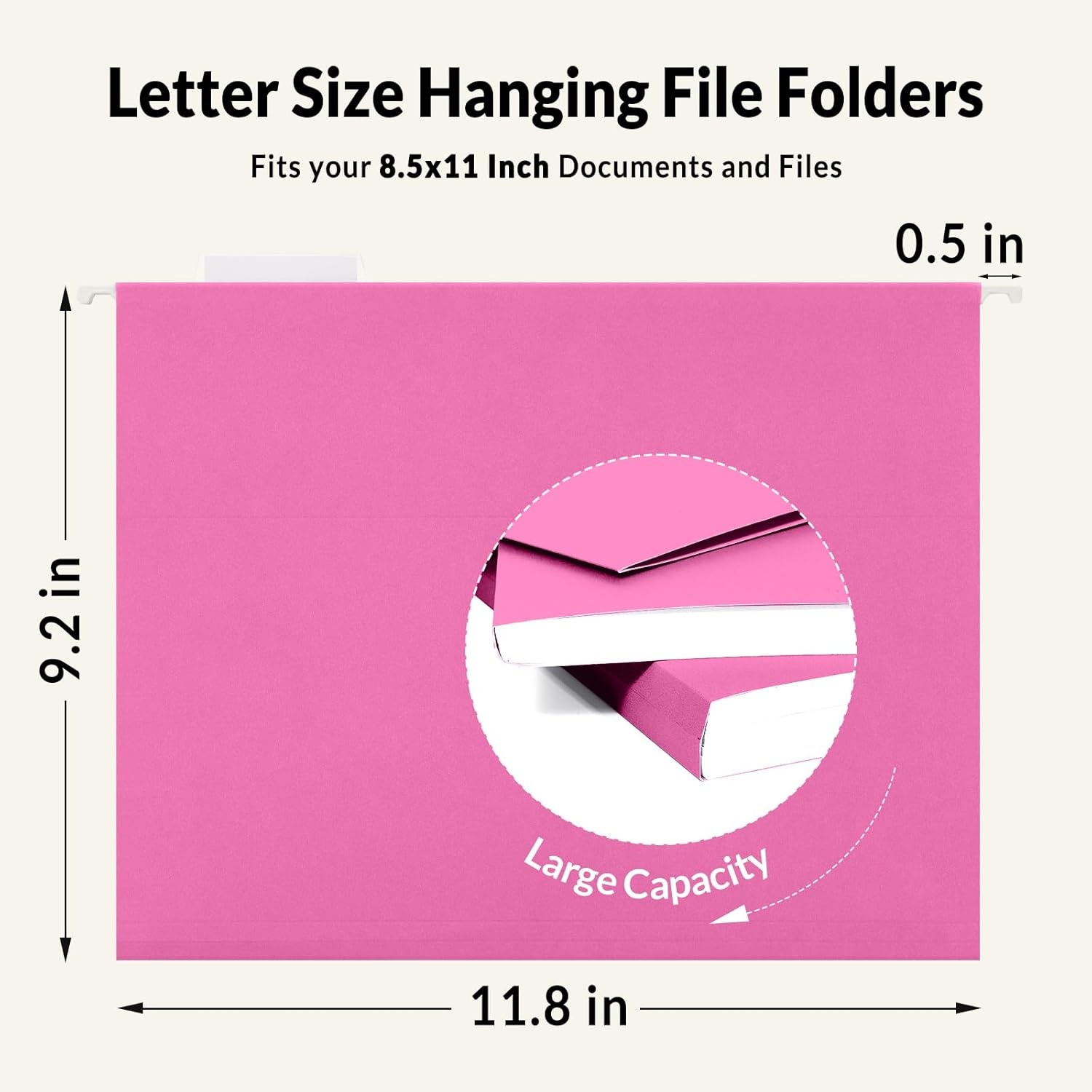 image:imageSUNEE Hanging File Folders 25 Pack Letter Size Hanging File Folders with 15Cut Tabs Ideal for Home and Office Organization and Papers ClassificationYellowBright Neon Pink