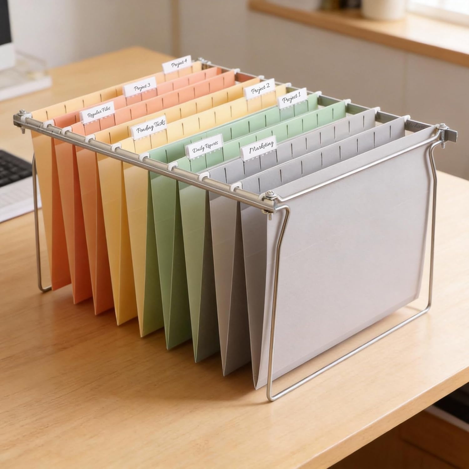 image:imageSUNEE Hanging File Folders Retro Colors 6 Pack Letter Size File Folders with 15cut Tabs Stay Organized for Your Home and Office Bulk File and DocumentsMorandi