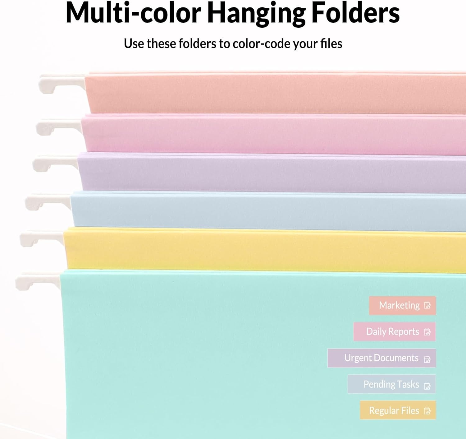 image:imageSUNEE Hanging File Folders Retro Colors 6 Pack Letter Size File Folders with 15cut Tabs Stay Organized for Your Home and Office Bulk File and DocumentsMacaron Color