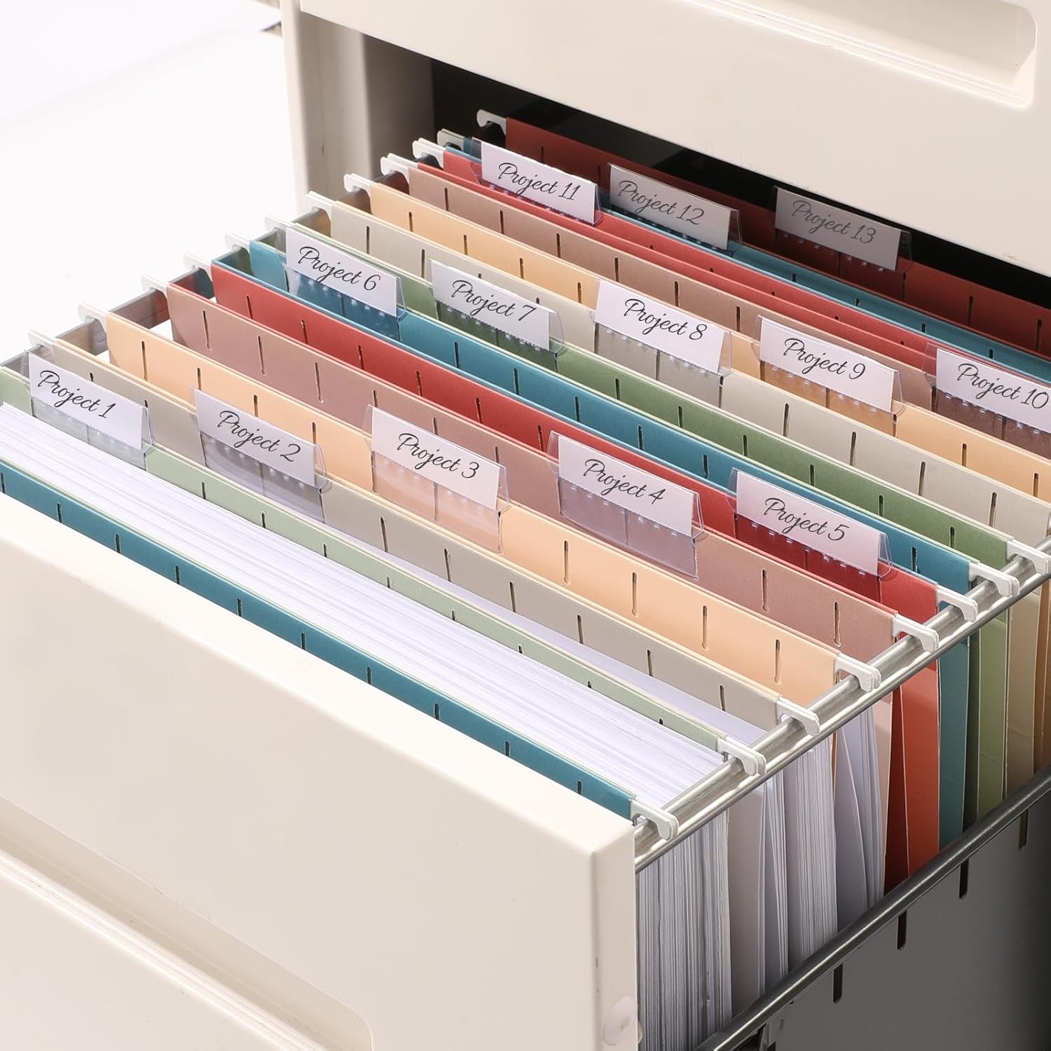 image:imageSUNEE Hanging File Folders Retro Colors 6 Pack Letter Size File Folders with 15cut Tabs Stay Organized for Your Home and Office Bulk File and DocumentsRetro Color