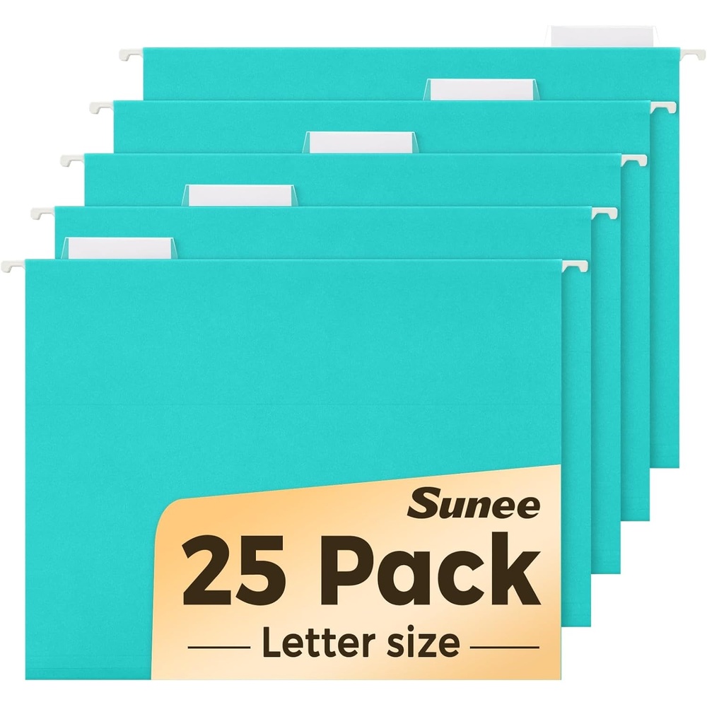 image:imageSUNEE Hanging File Folders 25 Pack Letter Size Hanging File Folders with 15Cut Tabs Ideal for Home and Office Organization and Papers ClassificationYellowTeal