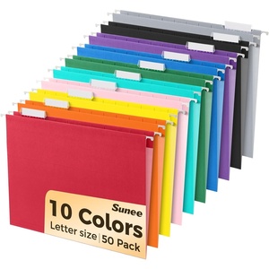 image:imageSUNEE Hanging File Folders 50 Pack Letter Size Hanging File Folders with 15cut Tabs Stay Organized for Your Home and Office Bulk File Documents and Paper10 Assorted ColorsAssorted Color