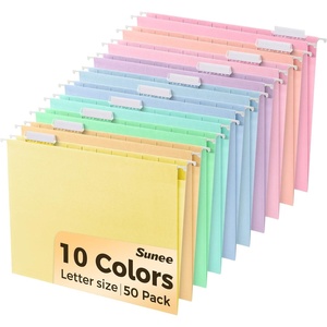 image:imageSUNEE Hanging File Folders 50 Pack Letter Size Hanging File Folders with 15cut Tabs Stay Organized for Your Home and Office Bulk File Documents and Paper10 Assorted ColorsMacaron Colors