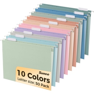 image:imageSUNEE Hanging File Folders 50 Pack Letter Size Hanging File Folders with 15cut Tabs Stay Organized for Your Home and Office Bulk File Documents and Paper10 Assorted ColorsMorandi