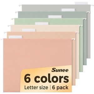image:imageSUNEE Hanging File Folders Retro Colors 6 Pack Letter Size File Folders with 15cut Tabs Stay Organized for Your Home and Office Bulk File and DocumentsMorandi