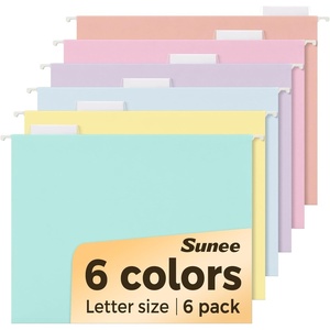 image:imageSUNEE Hanging File Folders Retro Colors 6 Pack Letter Size File Folders with 15cut Tabs Stay Organized for Your Home and Office Bulk File and DocumentsMacaron Color