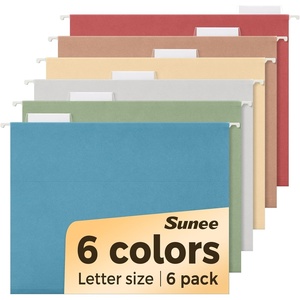 image:imageSUNEE Hanging File Folders Retro Colors 6 Pack Letter Size File Folders with 15cut Tabs Stay Organized for Your Home and Office Bulk File and DocumentsRetro Color