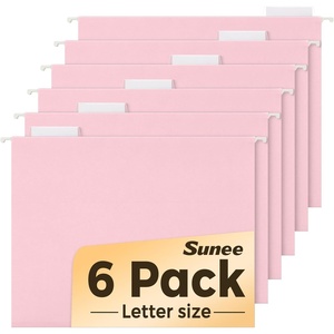 image:imageSUNEE Hanging File Folders Retro Colors 6 Pack Letter Size File Folders with 15cut Tabs Stay Organized for Your Home and Office Bulk File and DocumentsPink