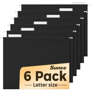 image:imageSUNEE Hanging File Folders Retro Colors 6 Pack Letter Size File Folders with 15cut Tabs Stay Organized for Your Home and Office Bulk File and DocumentsBlack