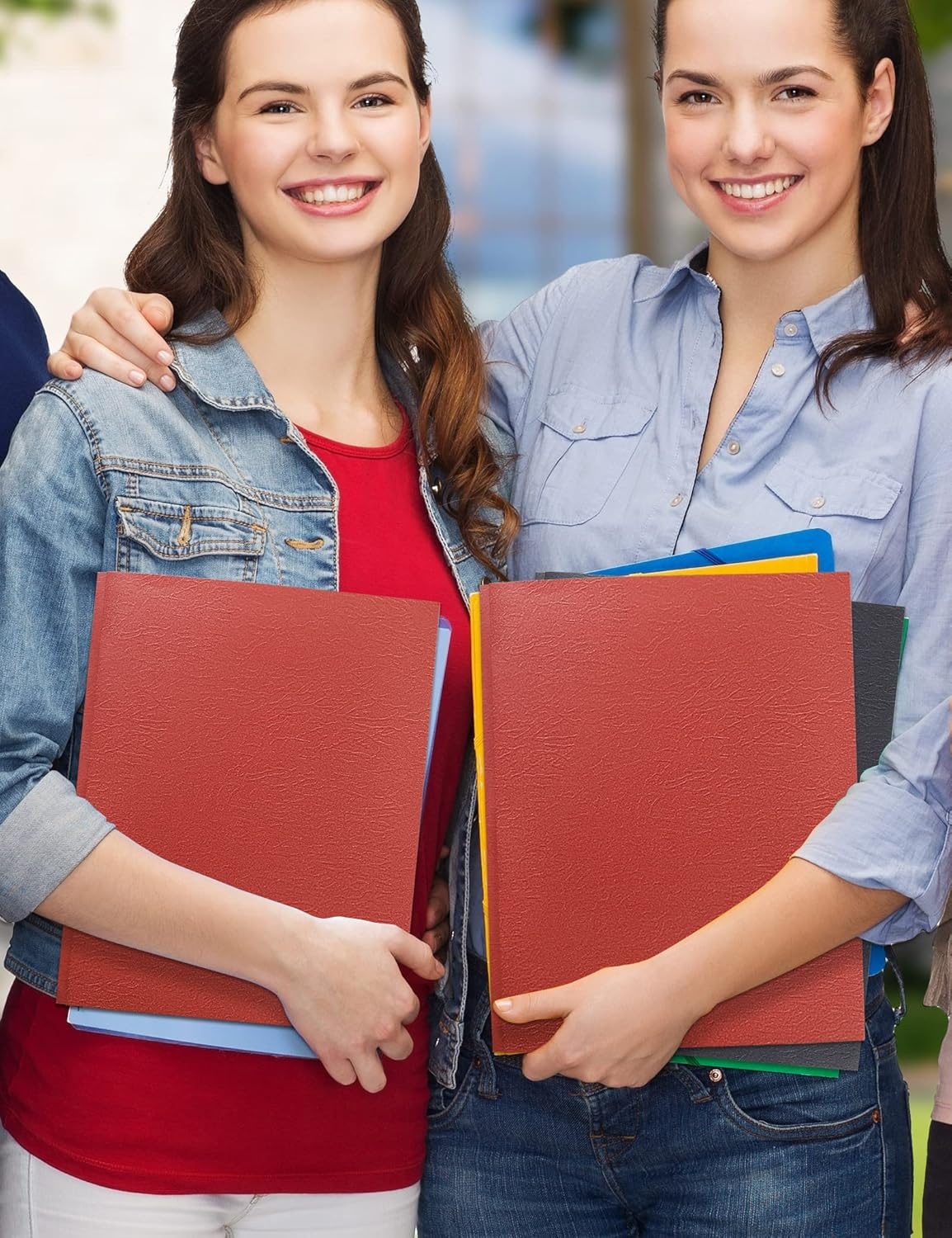 image:imageSUNEE 2 Pocket Folders with Prongs 25 Pack Yellow Paper Folders with 2 Pockets and 3 Prongs Fit Letter Size Paper Folders with Prongs for School Office Home BusinessRed
