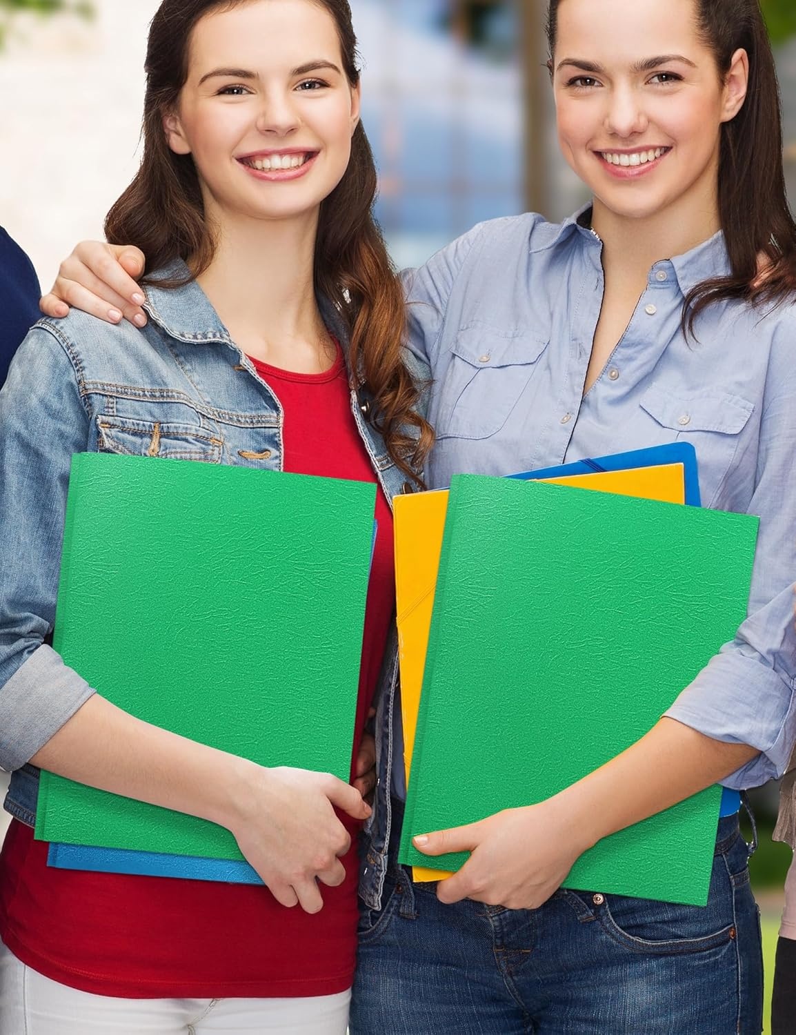 image:imageSUNEE 2 Pocket Folders with Prongs 25 Pack Yellow Paper Folders with 2 Pockets and 3 Prongs Fit Letter Size Paper Folders with Prongs for School Office Home BusinessGreen