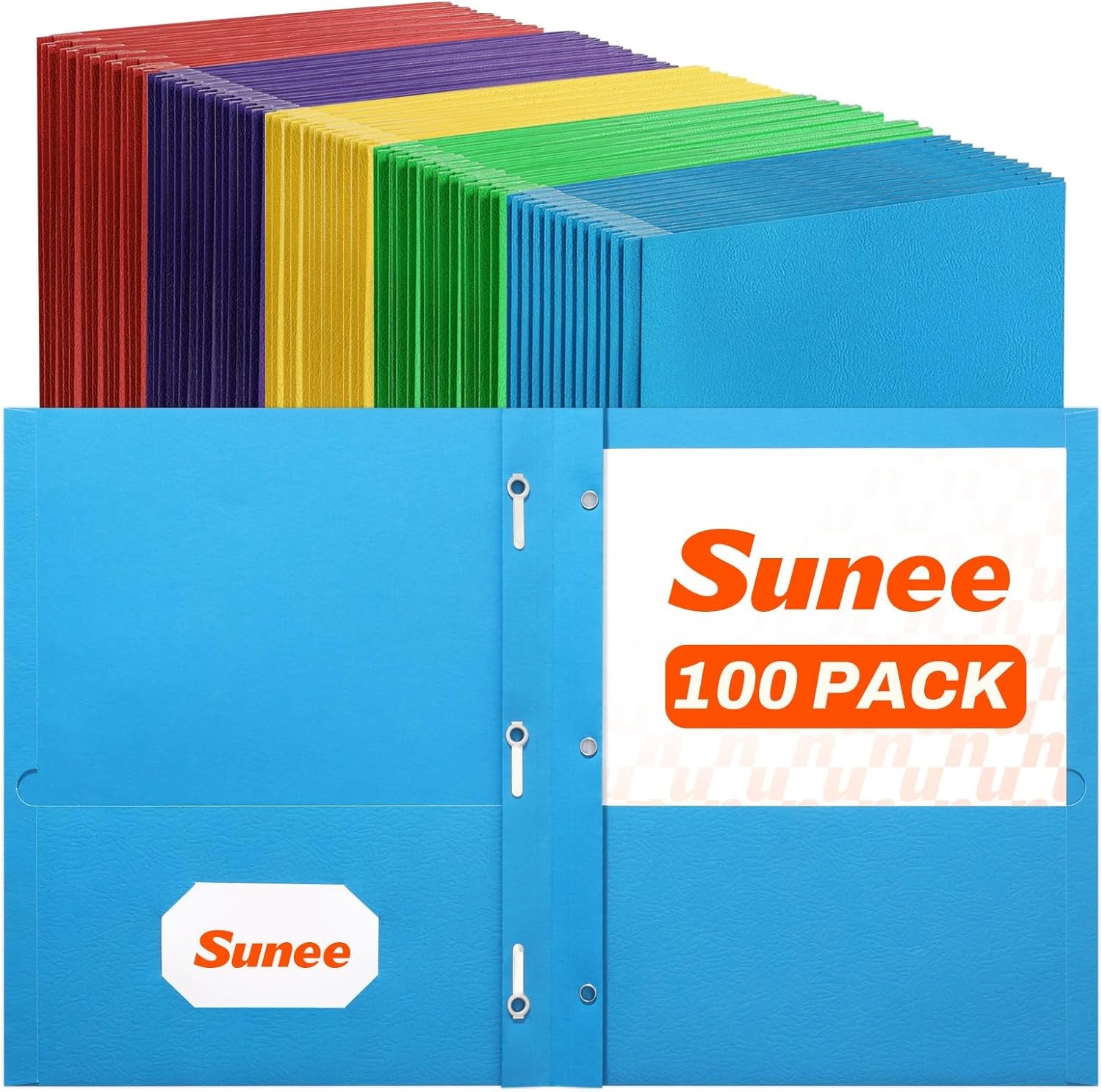 image:imageSUNEE 2 Pocket Folders with Prongs 25 Pack Yellow Paper Folders with 2 Pockets and 3 Prongs Fit Letter Size Paper Folders with Prongs for School Office Home BusinessMulticolored