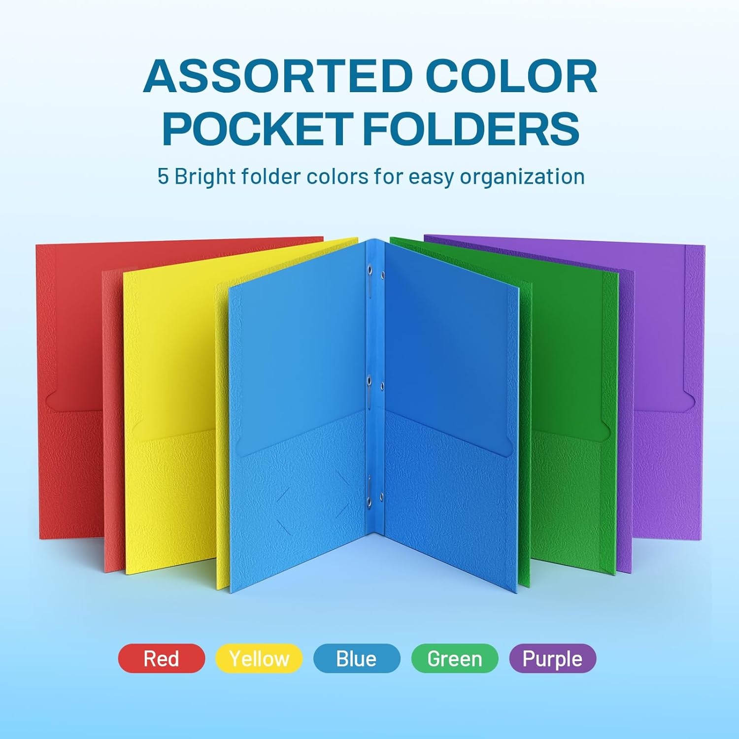 image:imageSUNEE 2 Pocket Folders with Prongs 25 Pack Yellow Paper Folders with 2 Pockets and 3 Prongs Fit Letter Size Paper Folders with Prongs for School Office Home BusinessMulticolored