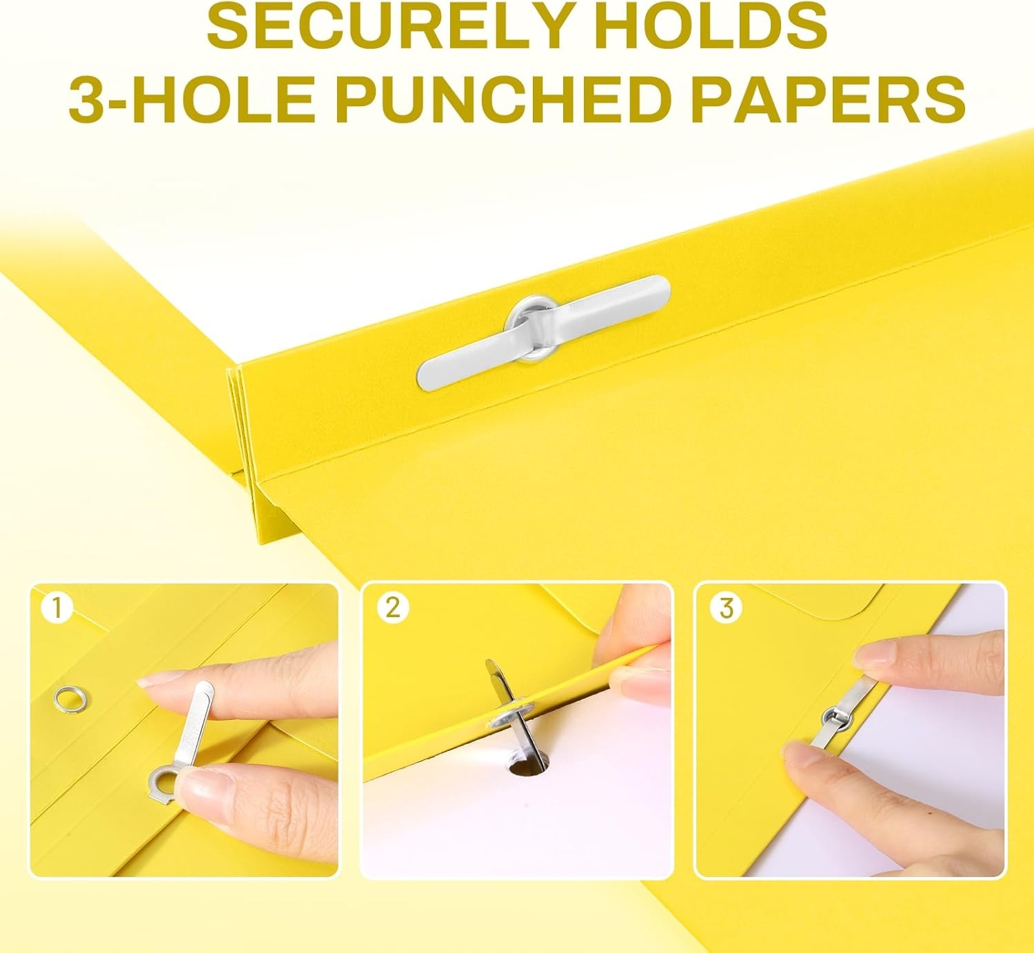 image:imageSUNEE 2 Pocket Folders with Prongs 25 Pack Yellow Paper Folders with 2 Pockets and 3 Prongs Fit Letter Size Paper Folders with Prongs for School Office Home BusinessYellow