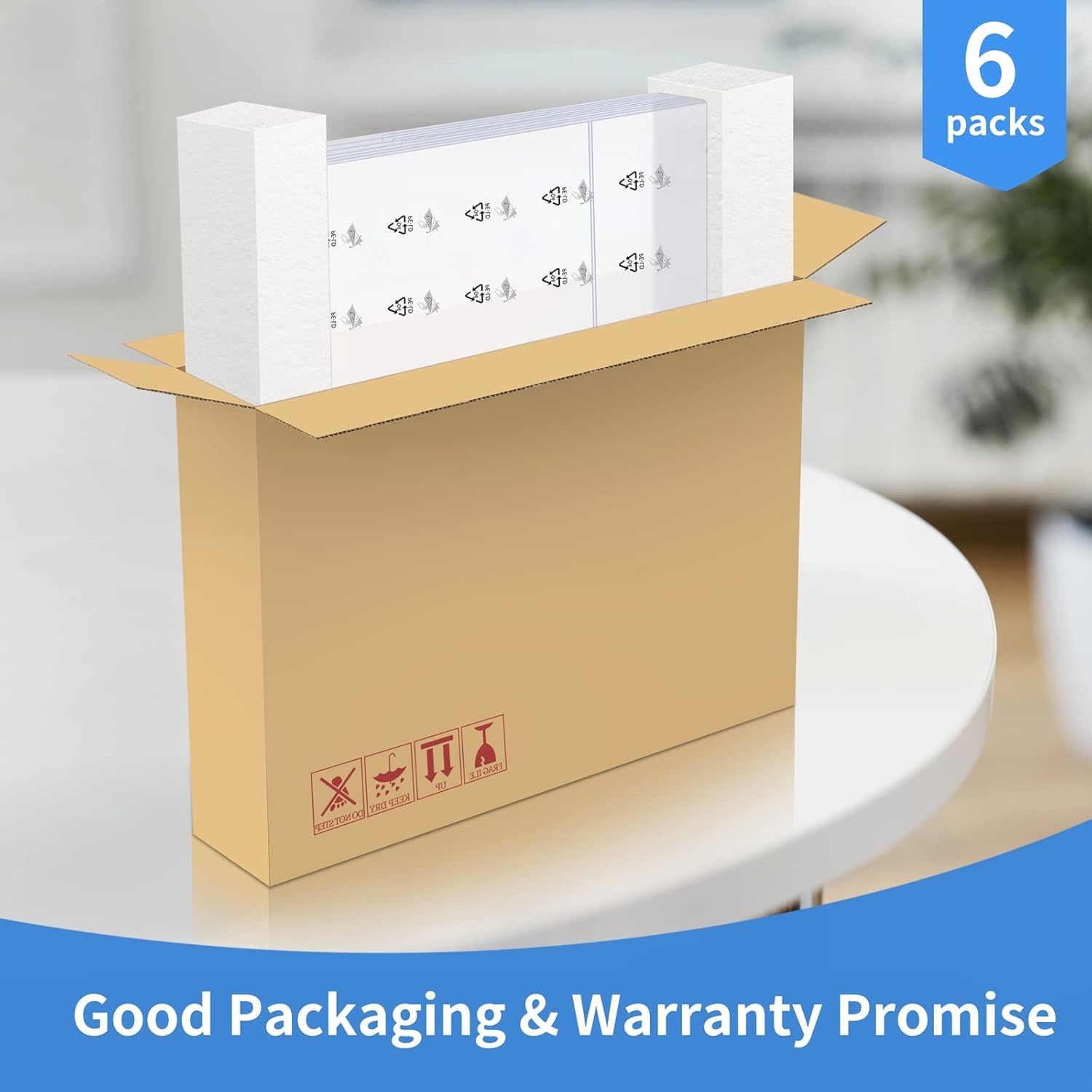 image:imageSUNEE 6 Pack Acrylic Sign Holder 85x11 Clear Plastic Paper Stand for Flyers and Menus Vertical LShape Display Frame for Restaurant Office Stores Tabletop