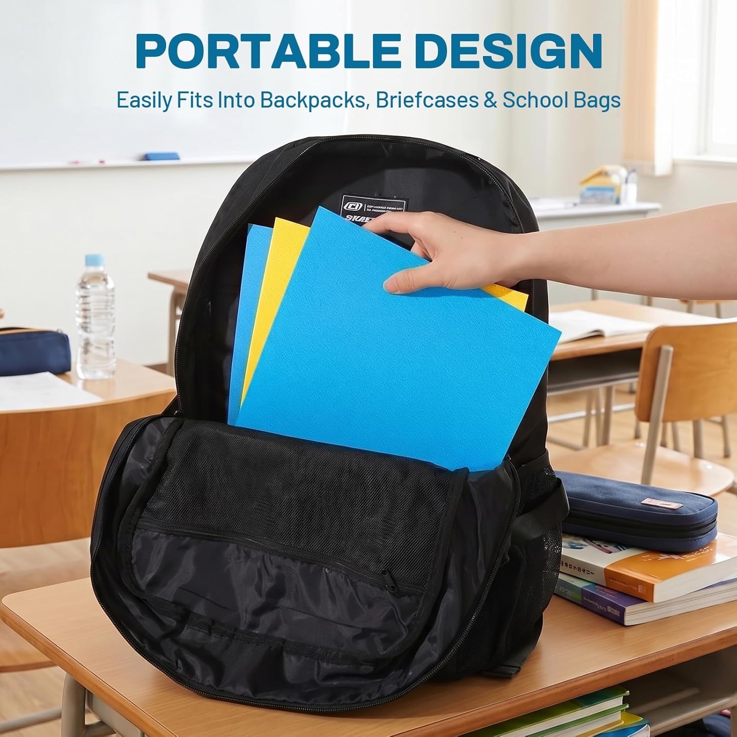 image:imageSUNEE Folders with Pockets25 Pack Blue 2 Pocket Folders Fit Letter Size Paper Paper File Folder for School Office Home BusinessBlue