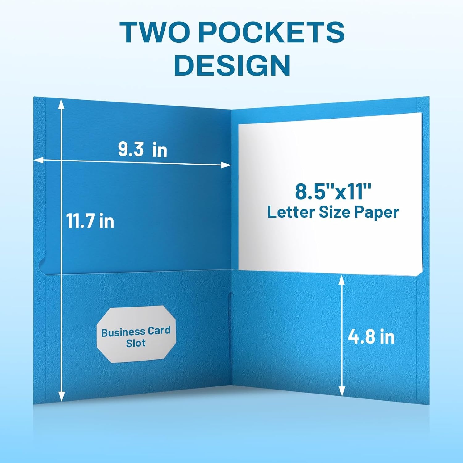 image:imageSUNEE Folders with Pockets25 Pack Blue 2 Pocket Folders Fit Letter Size Paper Paper File Folder for School Office Home BusinessBlue