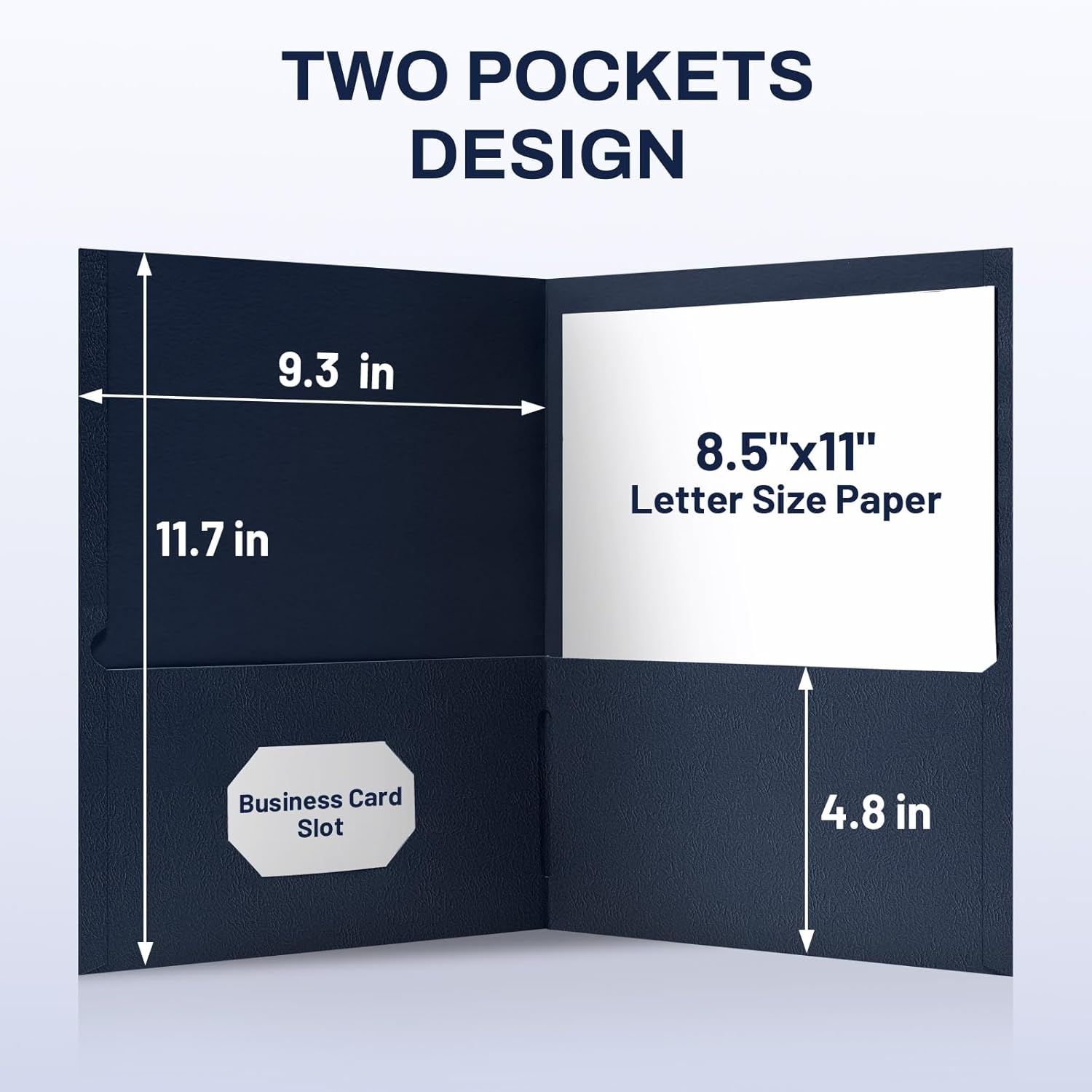 image:imageSUNEE Folders with Pockets25 Pack Blue 2 Pocket Folders Fit Letter Size Paper Paper File Folder for School Office Home BusinessDark Blue