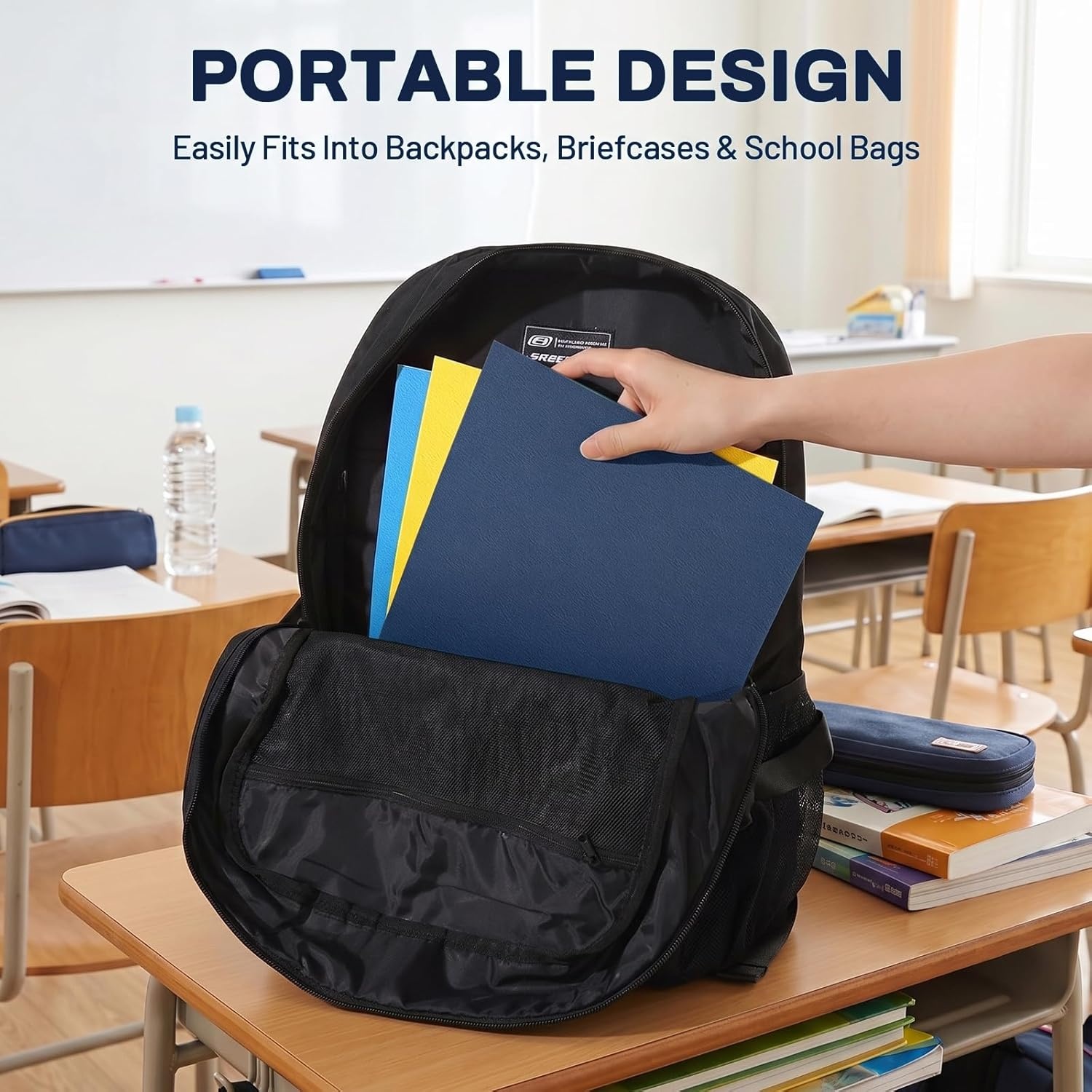 image:imageSUNEE Folders with Pockets25 Pack Blue 2 Pocket Folders Fit Letter Size Paper Paper File Folder for School Office Home BusinessDark Blue