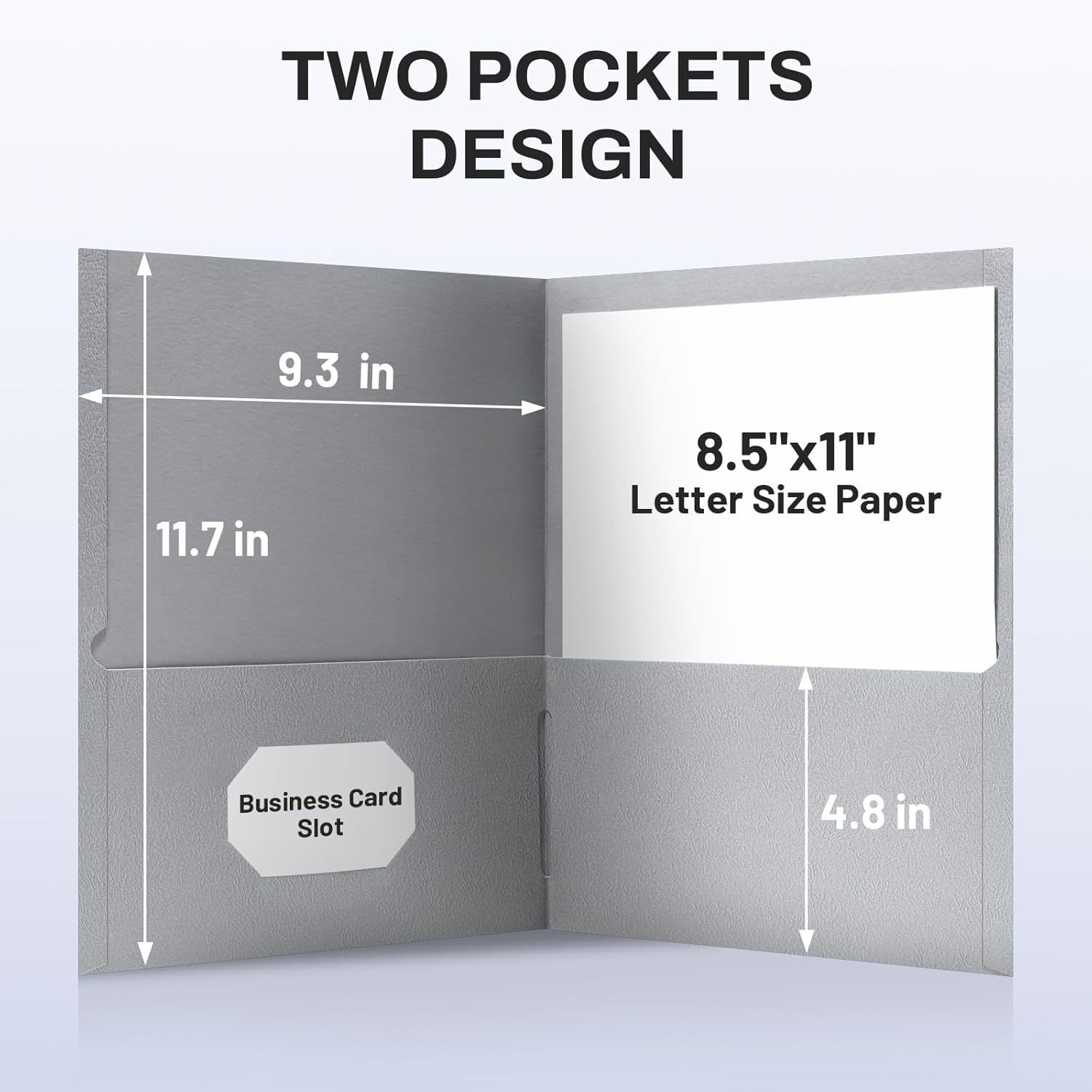 image:imageSUNEE Folders with Pockets25 Pack Blue 2 Pocket Folders Fit Letter Size Paper Paper File Folder for School Office Home BusinessGrey