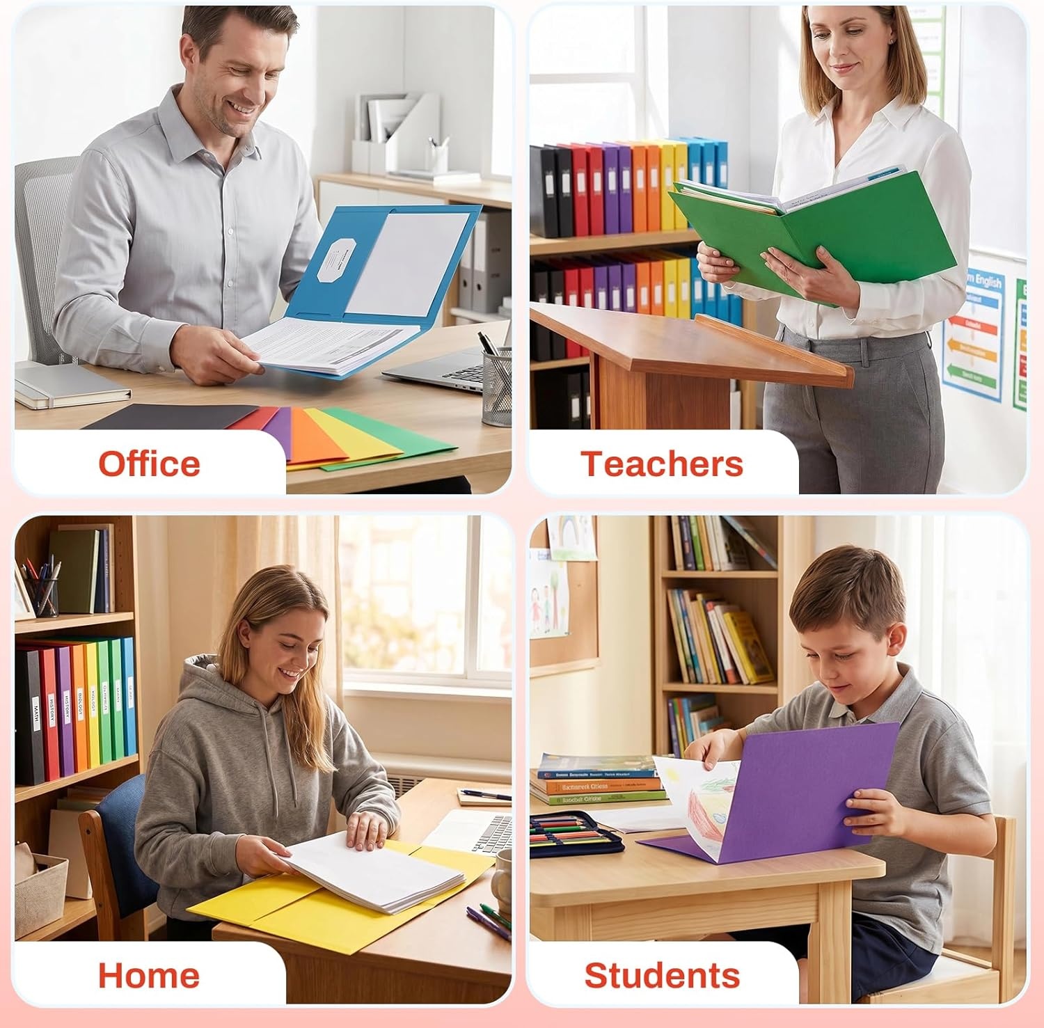 image:imageSUNEE Folders with Pockets25 Pack Blue 2 Pocket Folders Fit Letter Size Paper Paper File Folder for School Office Home BusinessOrange