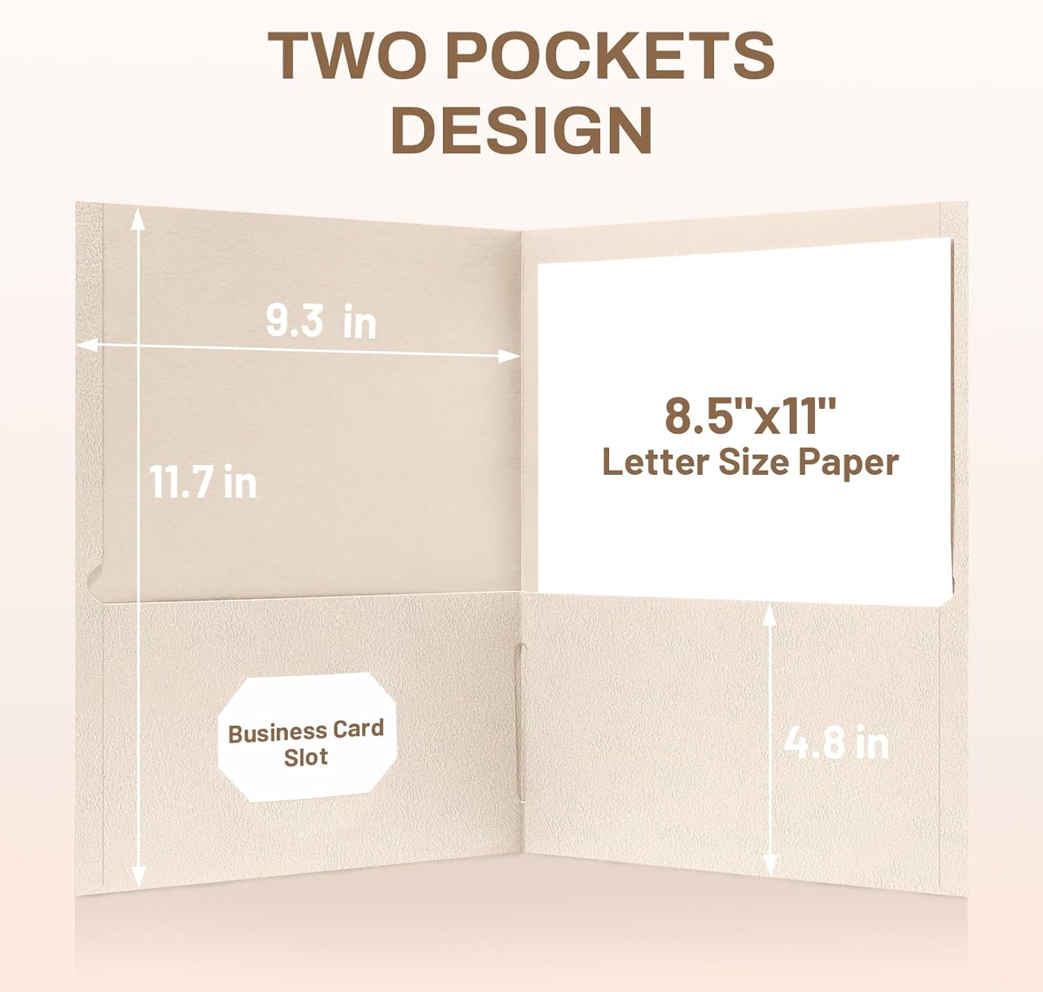 image:imageSUNEE Folders with Pockets25 Pack Blue 2 Pocket Folders Fit Letter Size Paper Paper File Folder for School Office Home BusinessWarm Beige