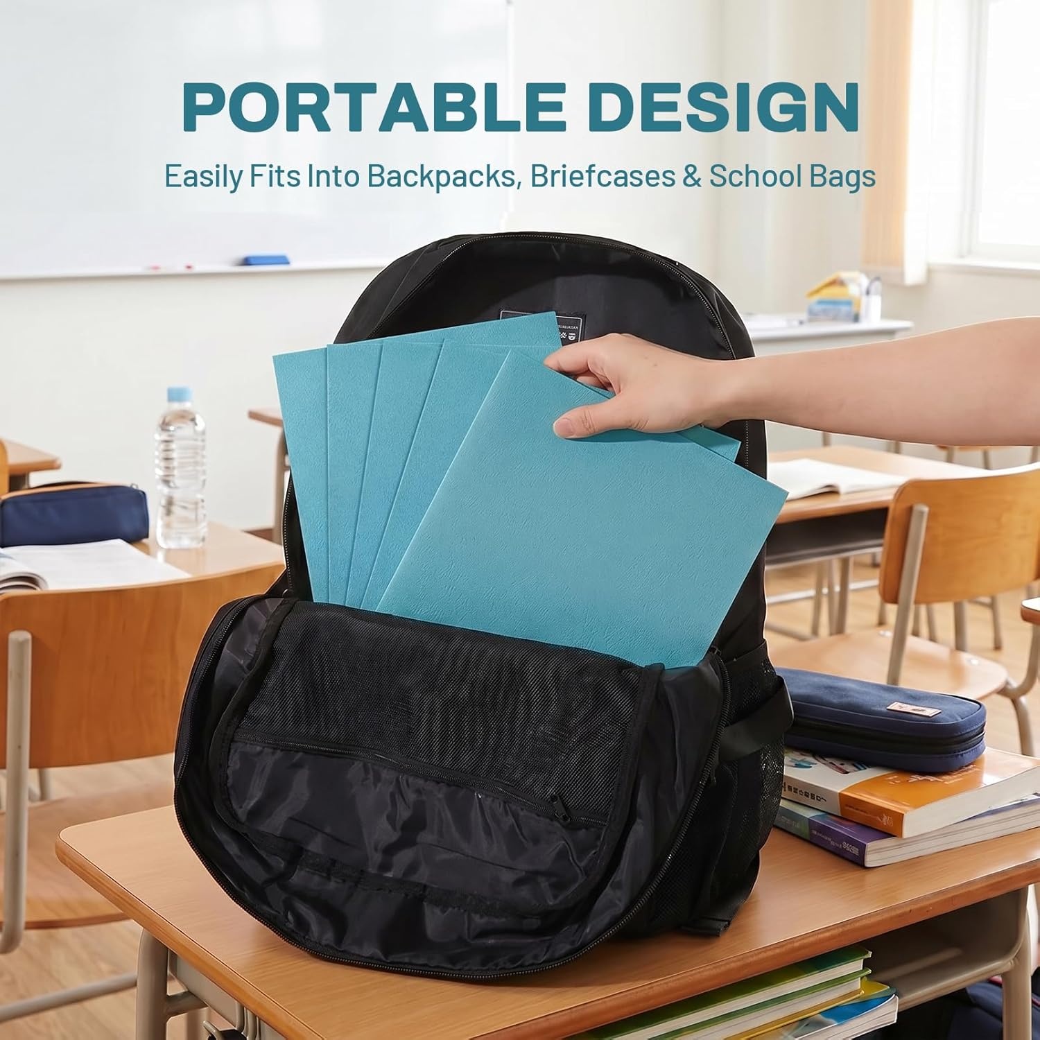 image:imageSUNEE Folders with Pockets25 Pack Blue 2 Pocket Folders Fit Letter Size Paper Paper File Folder for School Office Home BusinessWarm Blue