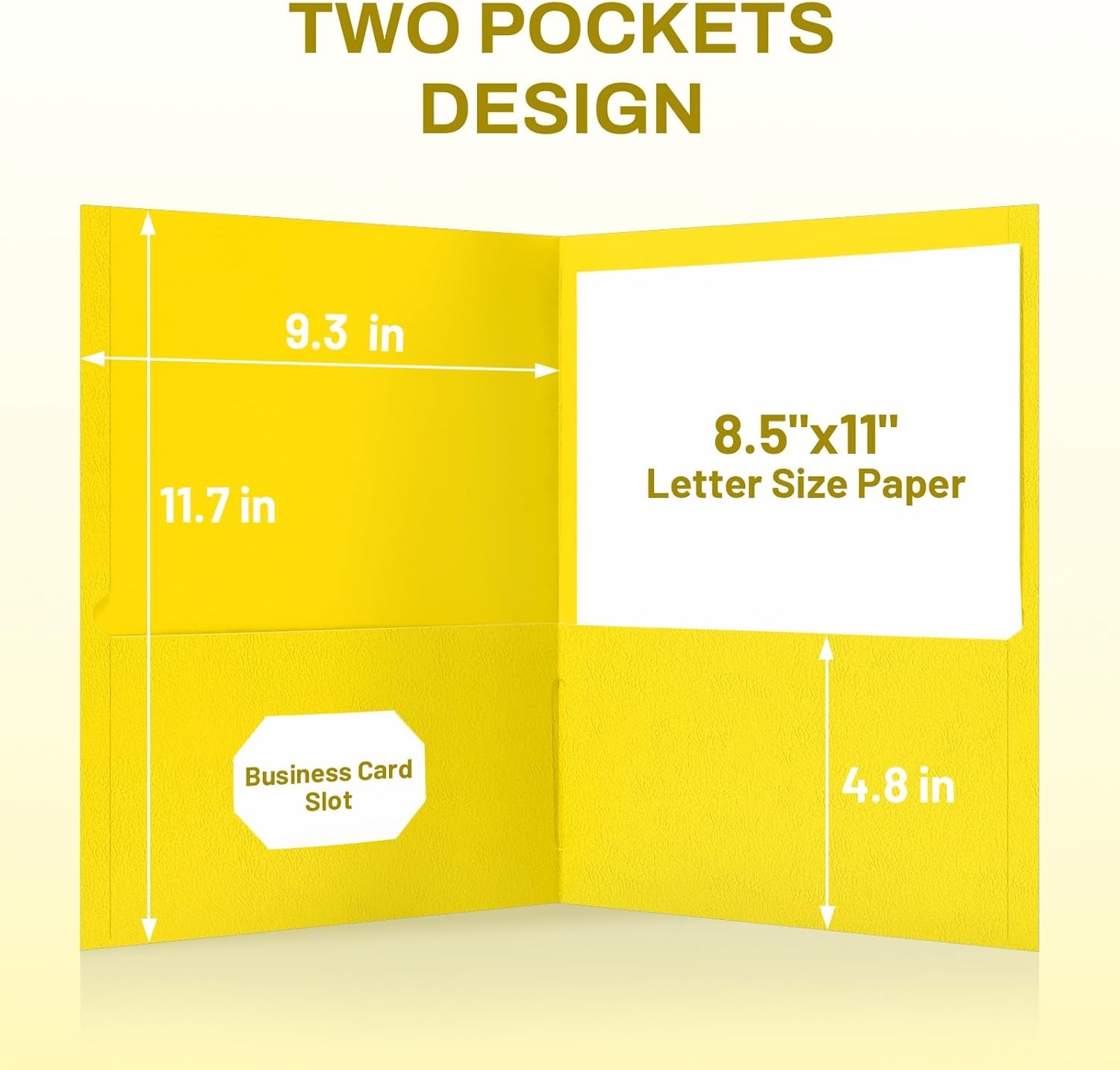 image:imageSUNEE Folders with Pockets25 Pack Blue 2 Pocket Folders Fit Letter Size Paper Paper File Folder for School Office Home BusinessYellow