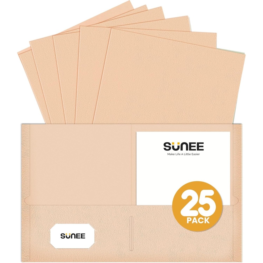 image:imageSUNEE Folders with Pockets25 Pack Blue 2 Pocket Folders Fit Letter Size Paper Paper File Folder for School Office Home BusinessEarthy Orange