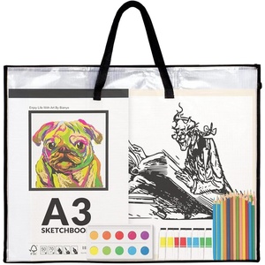 image:imageSUNEE 18x24 Art Portfolio Bag Artist Supply Organizer with Handle Zippered Storage Folder for Artwork Poster Scrapbook Keepsake and Bulletin Board