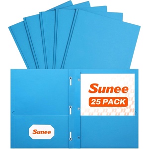 image:imageSUNEE 2 Pocket Folders with Prongs 25 Pack Yellow Paper Folders with 2 Pockets and 3 Prongs Fit Letter Size Paper Folders with Prongs for School Office Home BusinessBlue