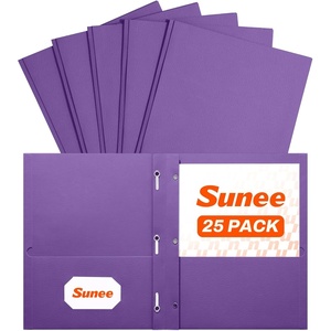 image:imageSUNEE 2 Pocket Folders with Prongs 25 Pack Yellow Paper Folders with 2 Pockets and 3 Prongs Fit Letter Size Paper Folders with Prongs for School Office Home BusinessPurple